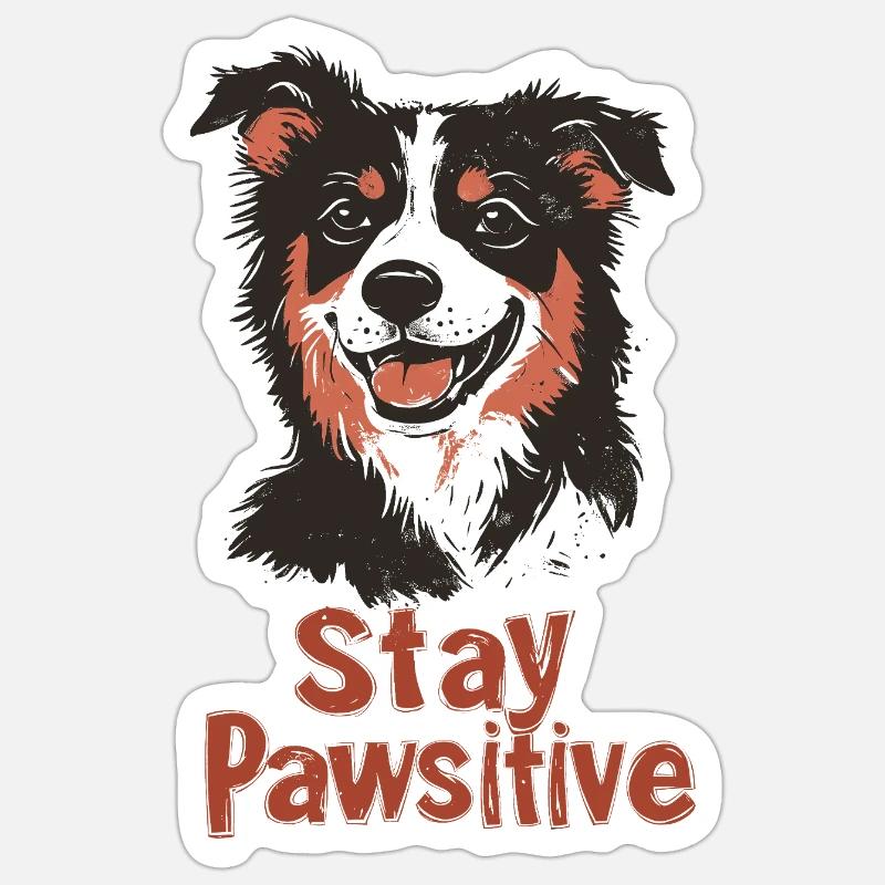 Restez Pawsitive - Sticker taille S (10 x 10 cm) - blanc mat