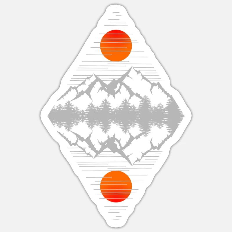 Mountains Mirror Image Sticker size S (10 x 10 cm)