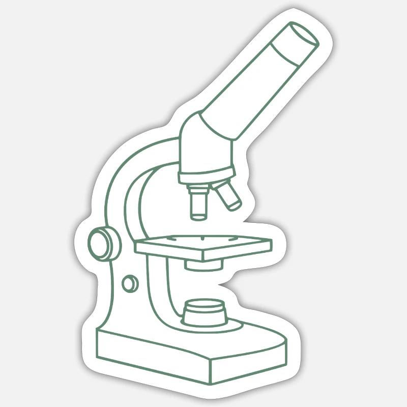 Microscope - Sticker taille S (10 x 10 cm) - blanc mat