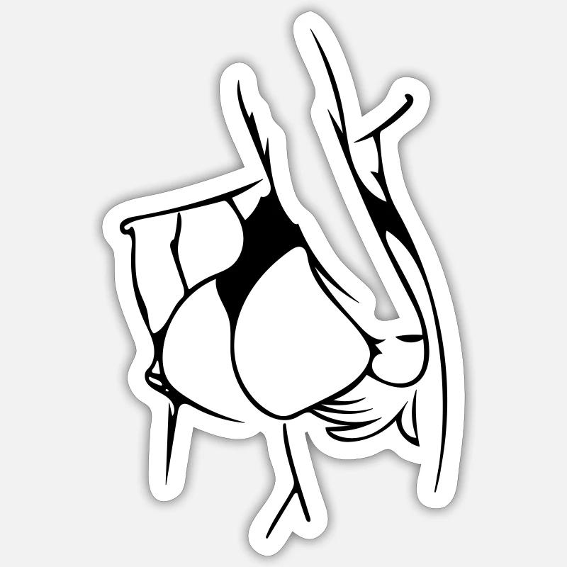 cul - Sticker taille S (10 x 10 cm) - blanc mat
