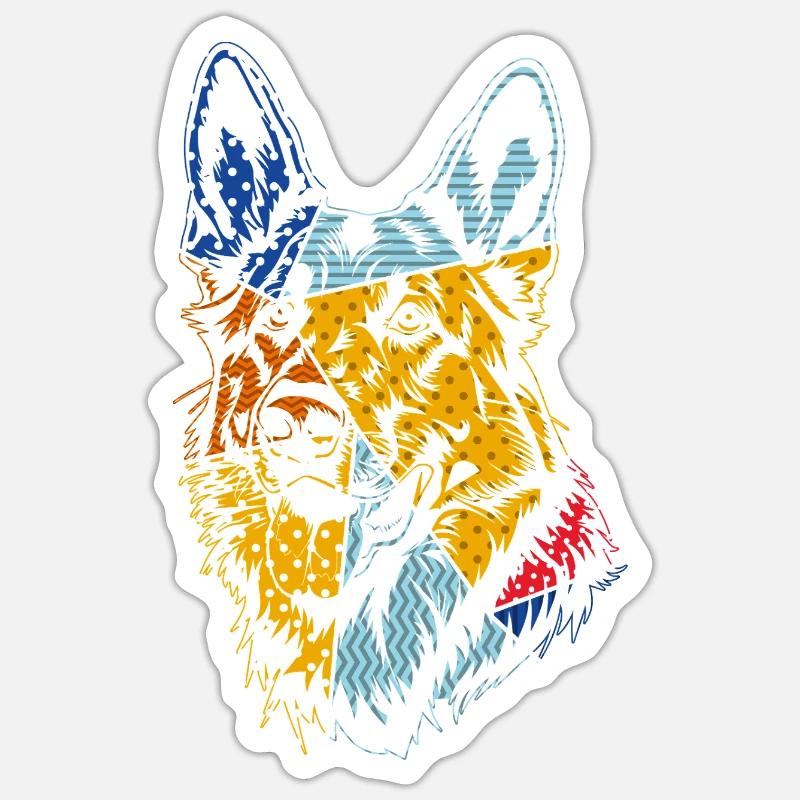 Hund Deutscher Schäferhund - Sticker Größe S (10 x 10 cm) - Mattweiß