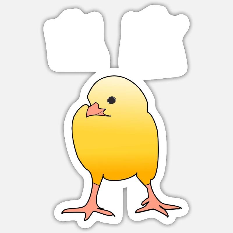 Poussin - Sticker taille S (10 x 10 cm) - blanc mat