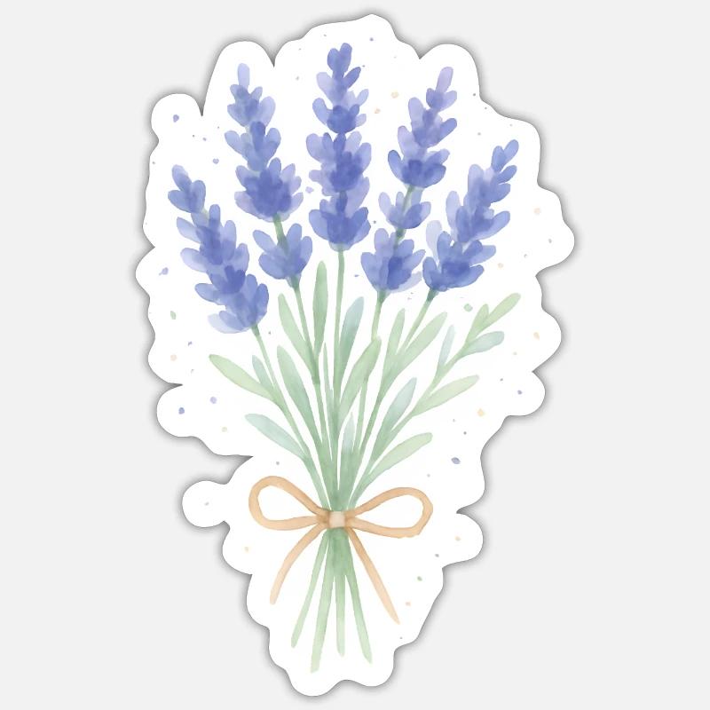 Lavender bouquet - Sticker size S (10 x 10 cm) - white matte