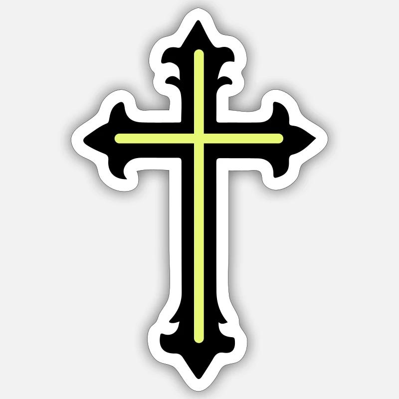 Symbole de croix Ligne - Sticker taille S (10 x 10 cm) - blanc mat