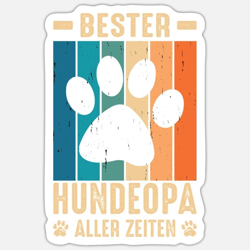 Hundeopa Geschenke Hundeliebhaber Hunde - Sticker Größe S (10 x 10 cm) - Mattweiß