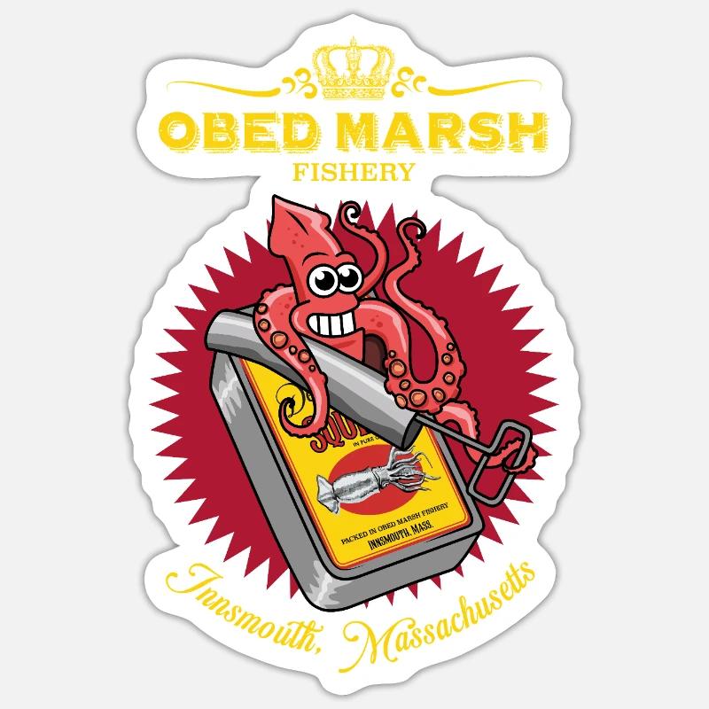 OBED MARSH Devil Reef fishery - Sticker taille S (10 x 10 cm) - blanc mat