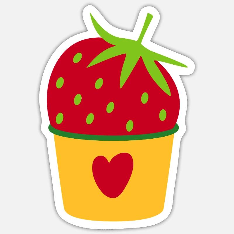 Icecream Eis Erdbeere Erdbeereis Cupcake süß Sticker Größe S (10 x 10 cm)