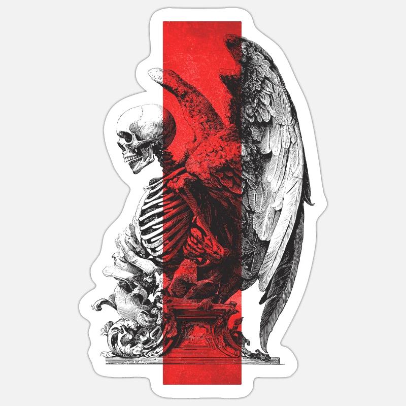 Skeleton Statue Sticker Größe S (10 x 10 cm)