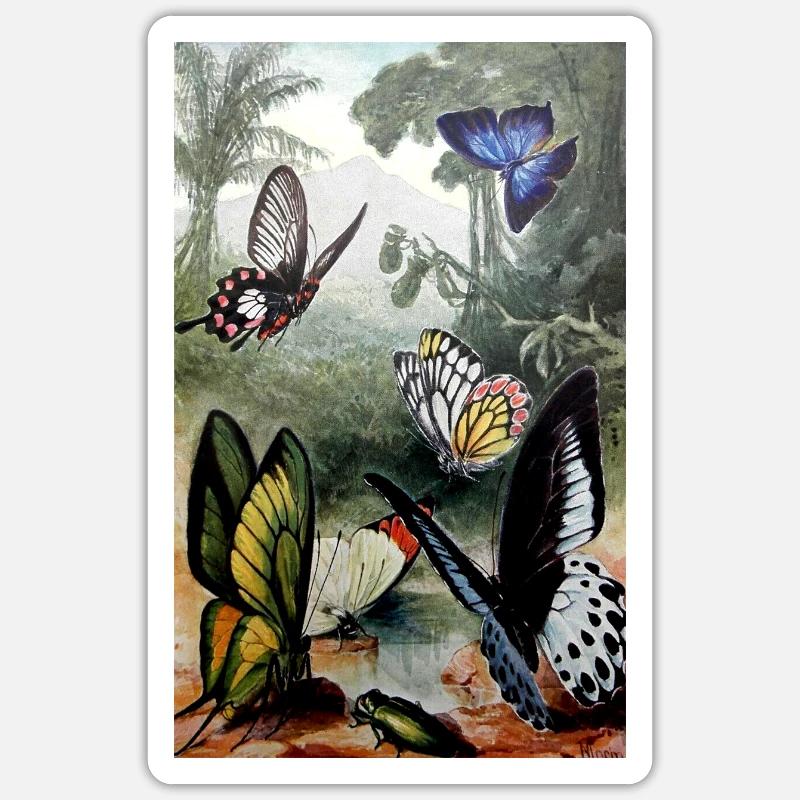 Schmetterlinge - Sticker Größe S (10 x 10 cm) - Mattweiß