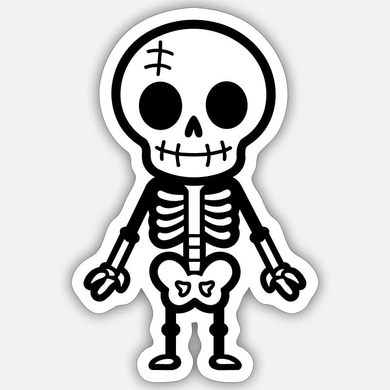 skeleton - Sticker size S (10 x 10 cm) - white matte