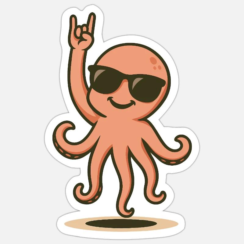 OctoRock Bébé - Sticker taille S (10 x 10 cm) - blanc mat