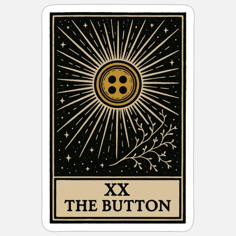 Tarot : le bouton sacré cousu - Sticker taille S (10 x 10 cm) - blanc mat