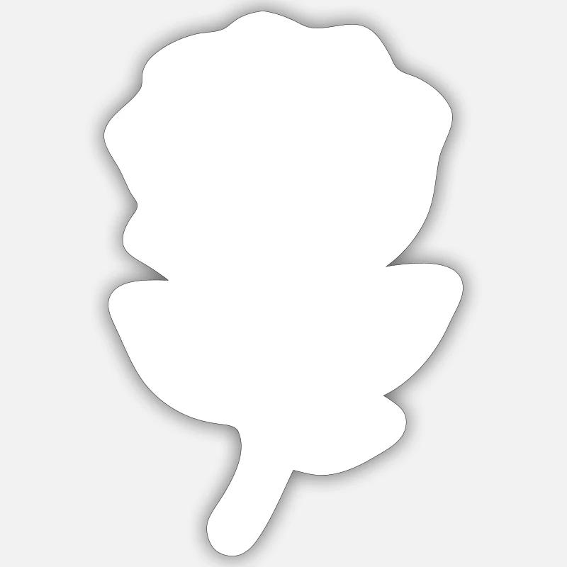 Fleur de rose - Sticker taille S (10 x 10 cm) - blanc mat