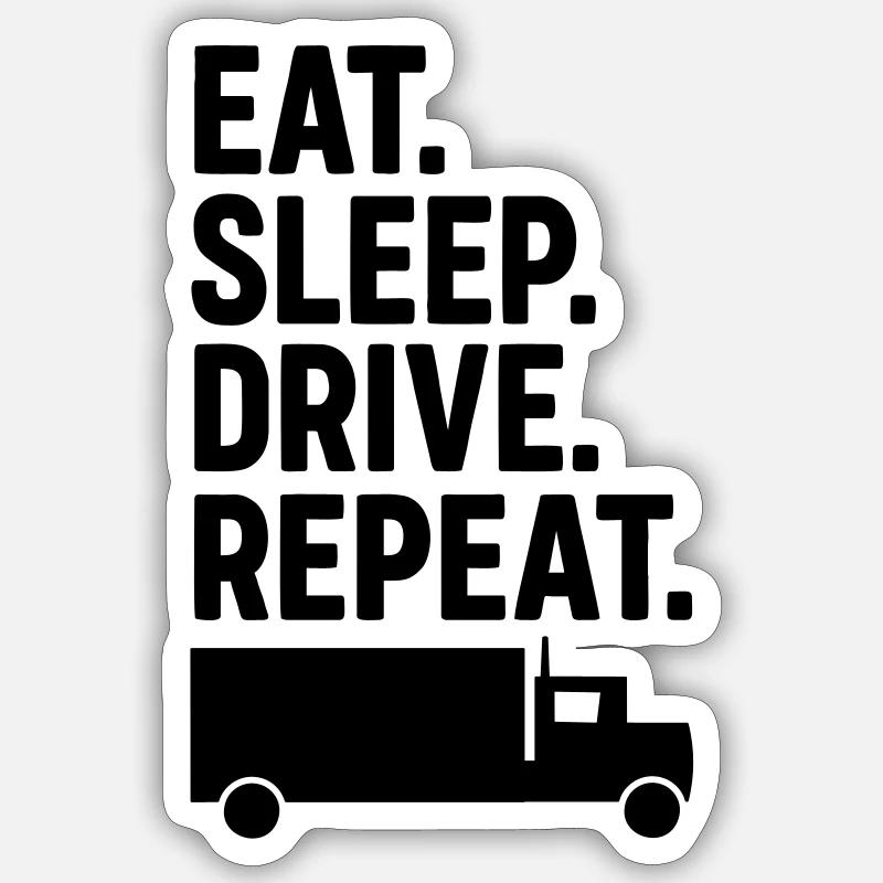 Camionneur - Sticker taille S (10 x 10 cm) - blanc mat