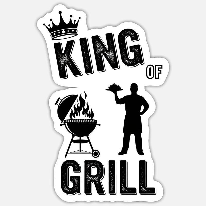BBQ BBQ - Sticker Größe S (10 x 10 cm) - Mattweiß