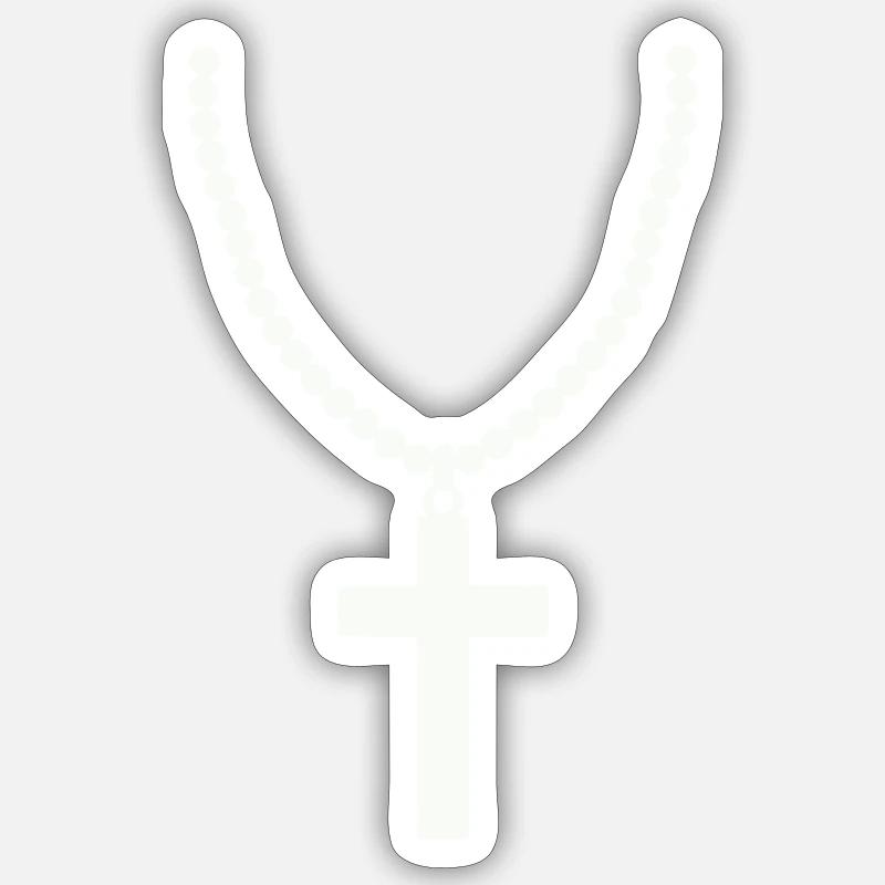 Cross Chain 1 - Sticker size S (10 x 10 cm) - white matte