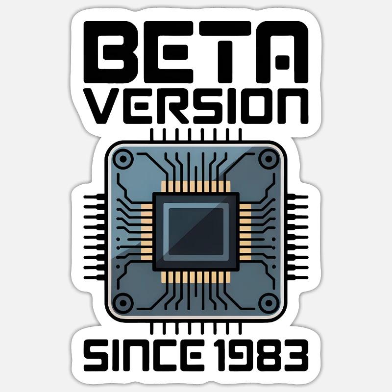 Futuristic microchip screen design Sticker size S (10 x 10 cm)