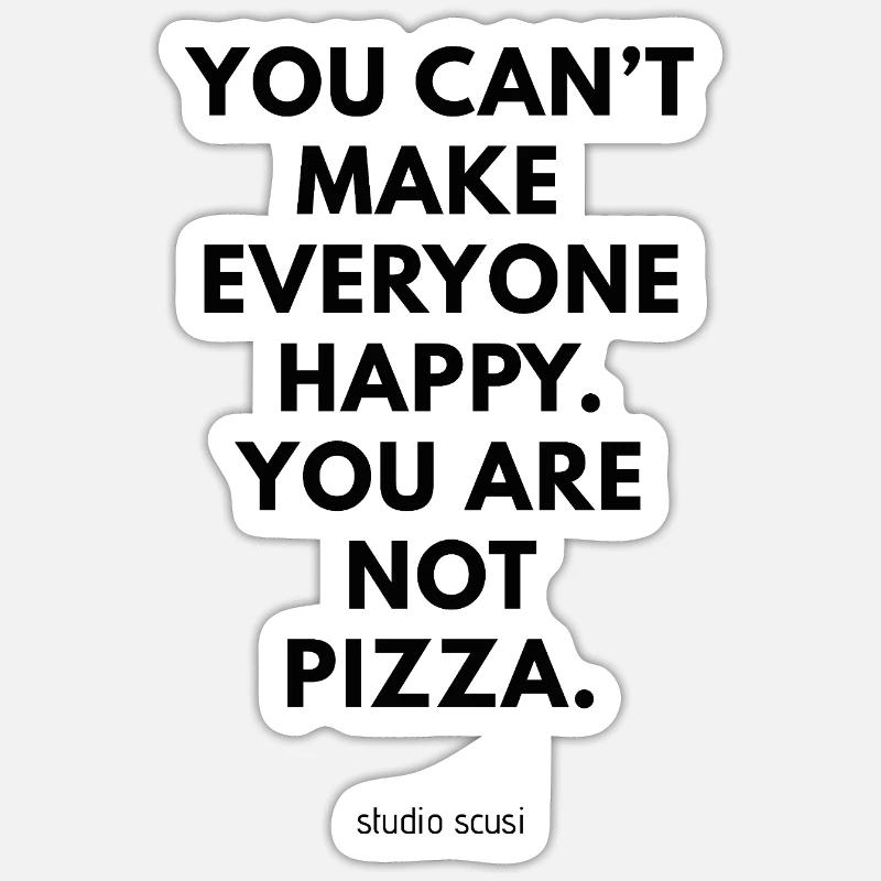 Pizza macht glücklich - Sticker Größe S (10 x 10 cm) - Mattweiß