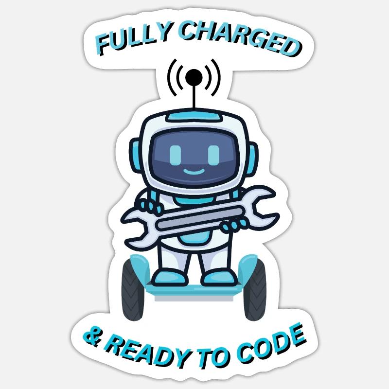 Robot avec clé Sticker taille S (10 x 10 cm)