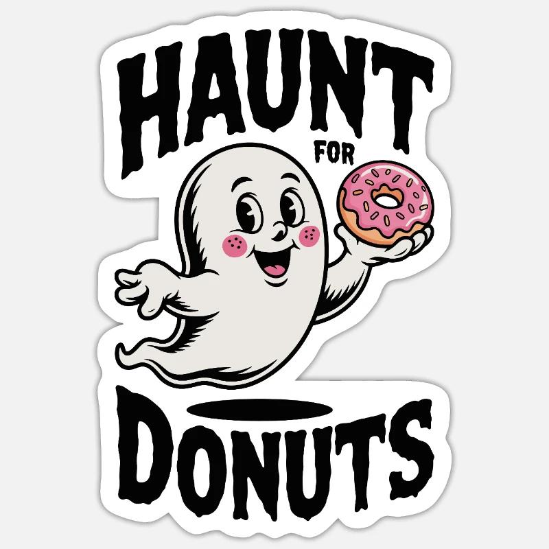 Hanter les beignets - Sticker taille S (10 x 10 cm) - blanc mat