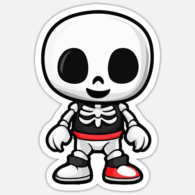 Skeleton Comic Halloween - Sticker size S (10 x 10 cm) - white matte