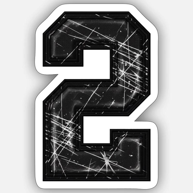 2 scratched - Sticker size S (10 x 10 cm) - white matte