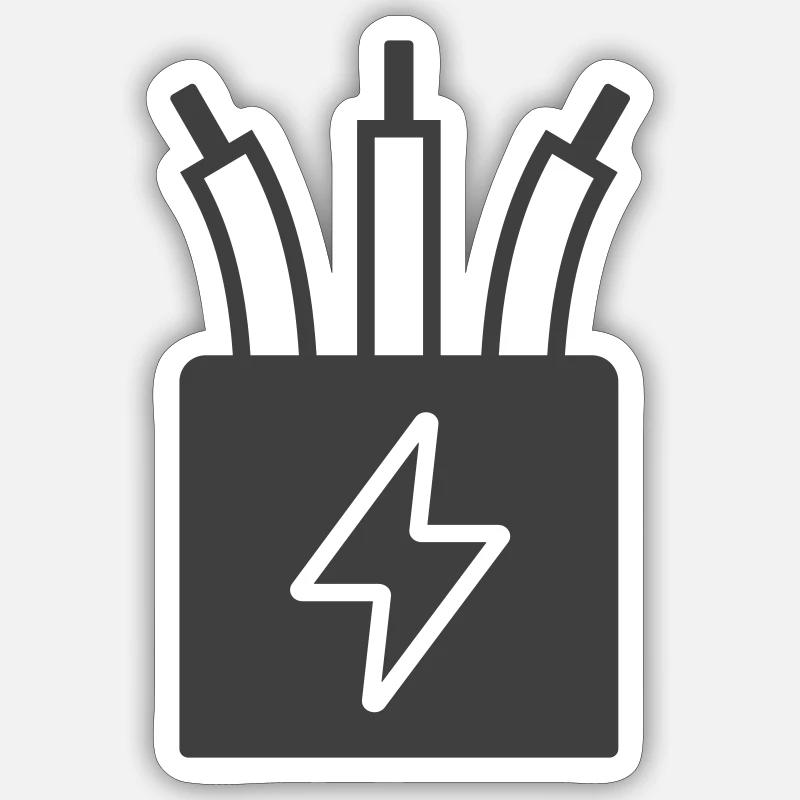Electric Cable Power Icon Logo Sticker size S (10 x 10 cm)