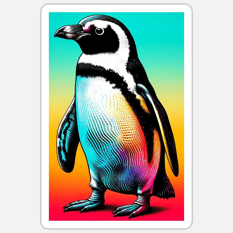 pingouin - Sticker taille S (10 x 10 cm) - blanc mat