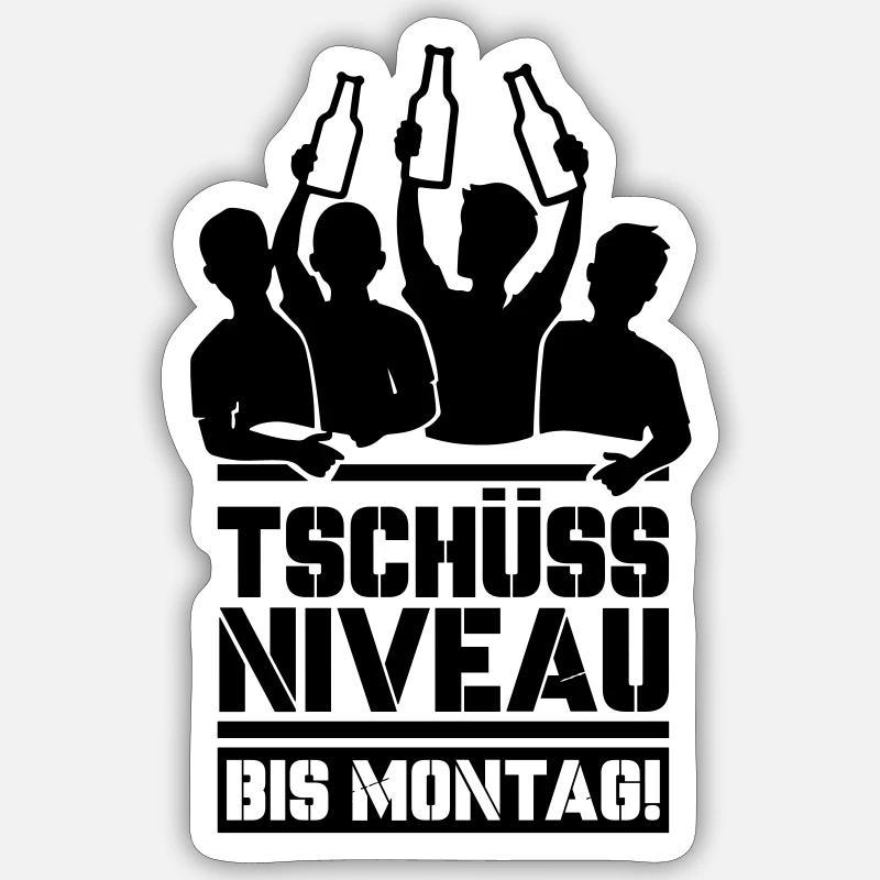 Bye bye niveau jusqu’à lundi - Sticker taille S (10 x 10 cm) - blanc mat