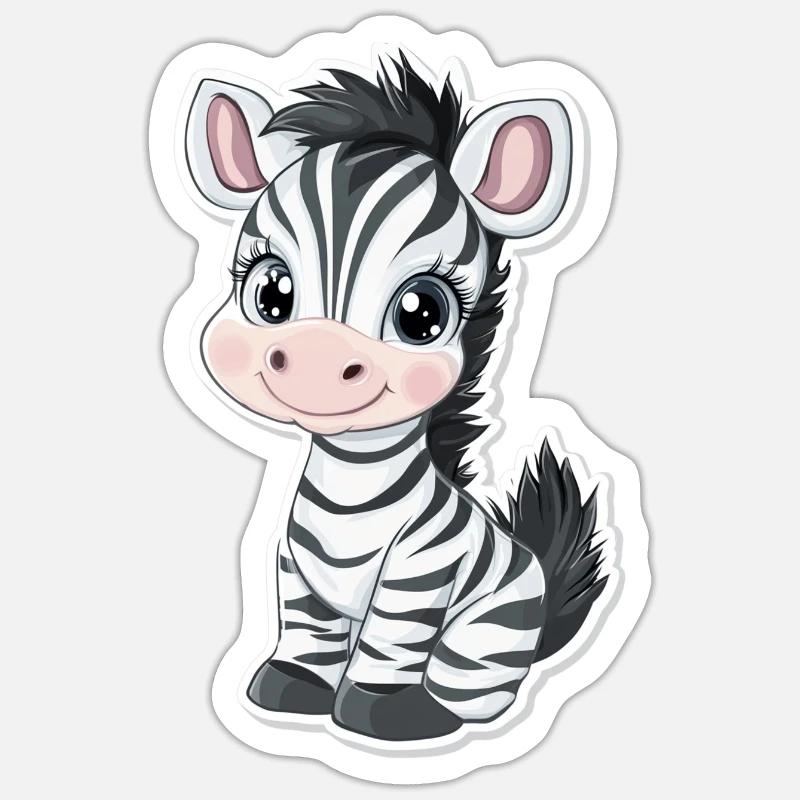 Zebra - Sticker size S (10 x 10 cm) - white matte