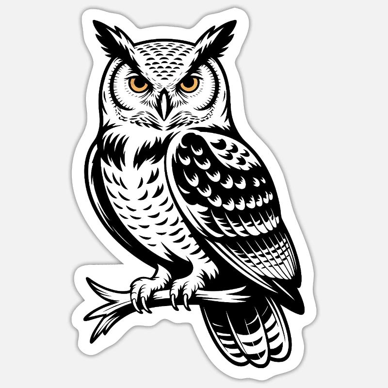 Mystische Eule - Sticker Größe S (10 x 10 cm) - Mattweiß