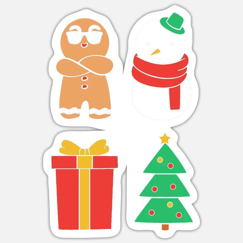 Gingerbread Christmas Gingerbread Man Gingerbread - Sticker size S (10 x 10 cm) - white matte