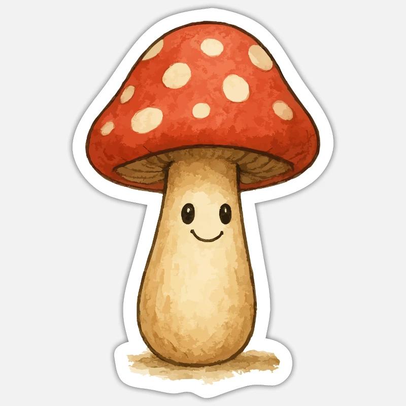 Kawaii Toadstool Design for Kids Sticker size S (10 x 10 cm)