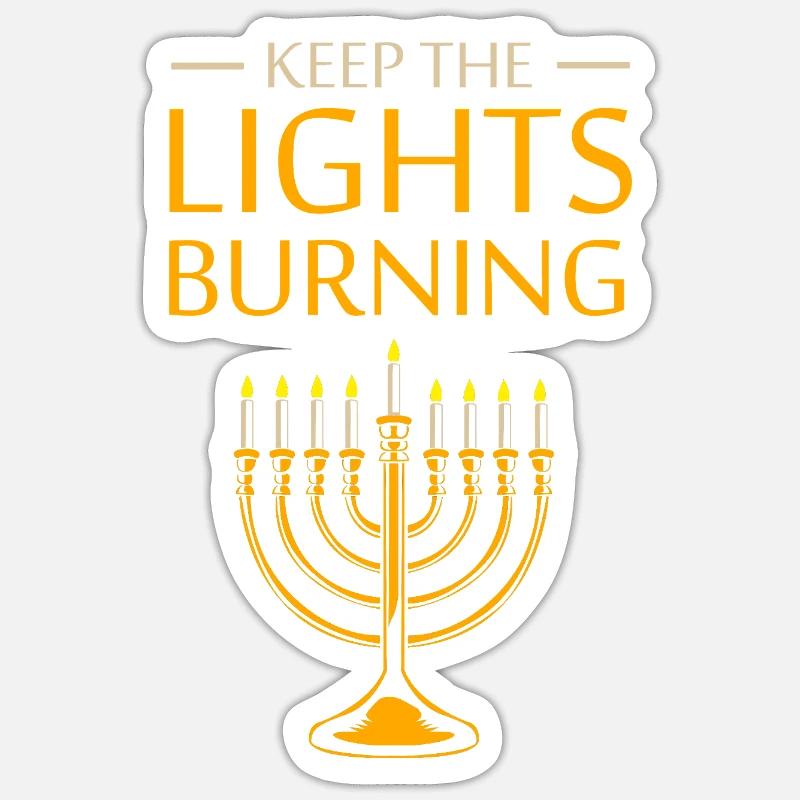 Hanoukka Hanoukka Hanoucca Sticker taille S (10 x 10 cm)