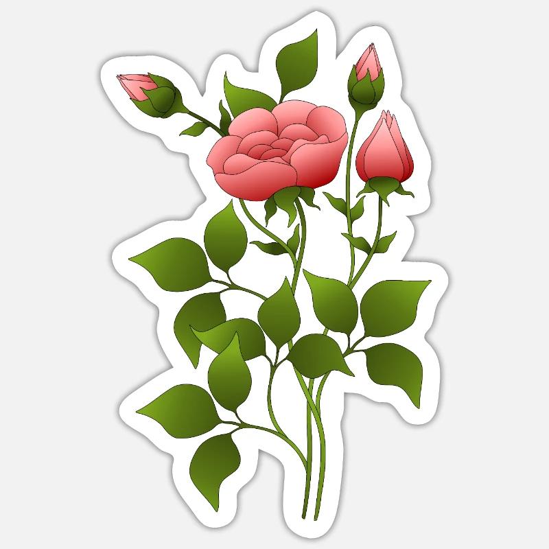 Fleur - Sticker taille S (10 x 10 cm) - blanc mat