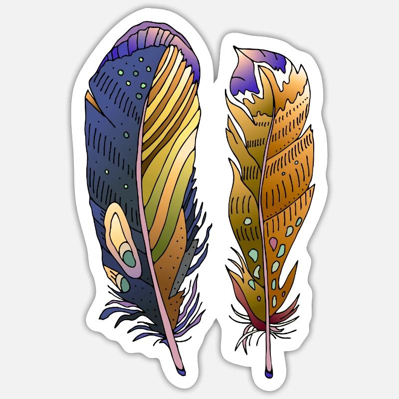 Feder - Sticker Größe S (10 x 10 cm) - Mattweiß
