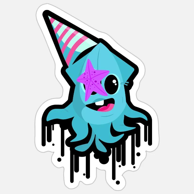 Wild octopus - Sticker size S (10 x 10 cm) - white matte