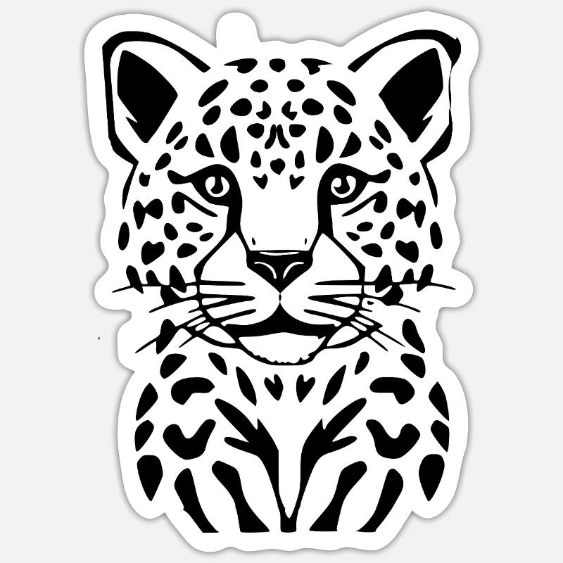 Leopard Black Black Leopard - Sticker size S (10 x 10 cm) - white matte