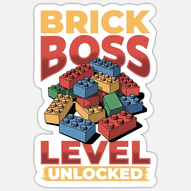 Building Blocks Kids Brick Builder - Sticker Größe S (10 x 10 cm) - Mattweiß