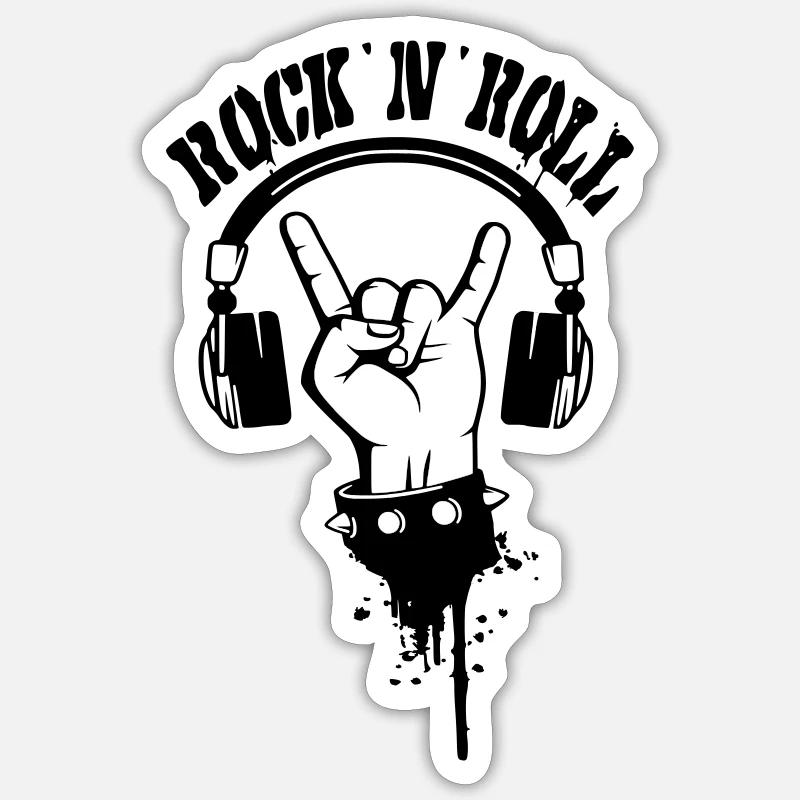 Rock Hand Silhouette - Sticker taille S (10 x 10 cm) - blanc mat