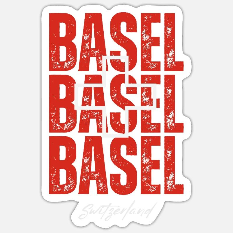 Basel Schweiz, ein Souvenir von Basel Sticker Größe S (10 x 10 cm)