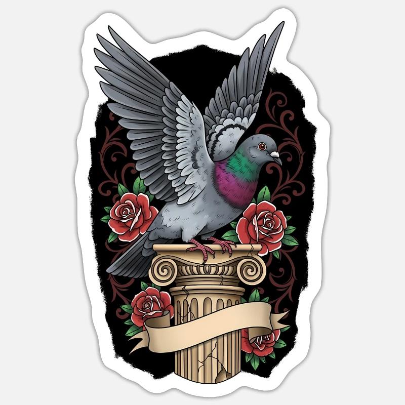 Taubenzüchter Geschenk Taubenflüsterer Süß - Sticker Größe S (10 x 10 cm) - Mattweiß