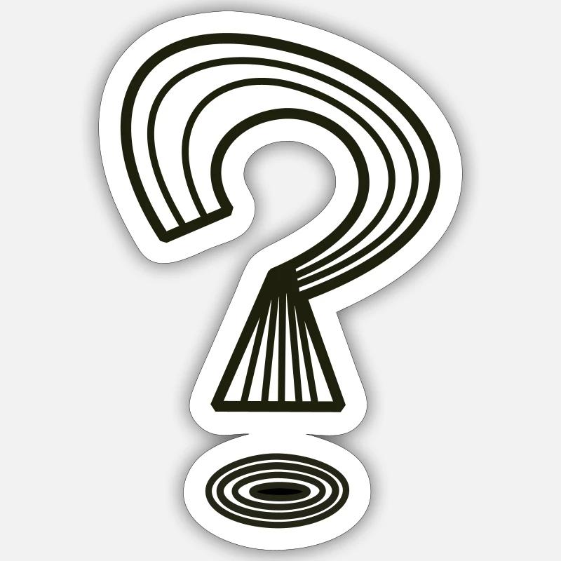 Fragezeichen von Cean - Sticker Größe S (10 x 10 cm) - Mattweiß