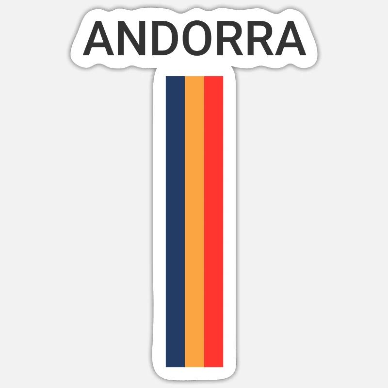 Drapeau de l’Andorre - Sticker taille S (10 x 10 cm) - blanc mat