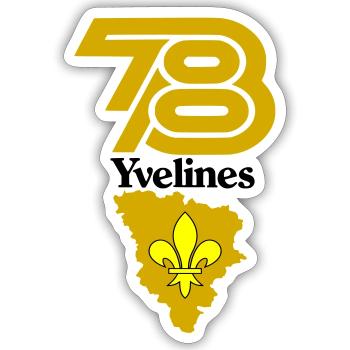 78 Yvelines - Sticker size S (10 x 10 cm) - white matte - Front