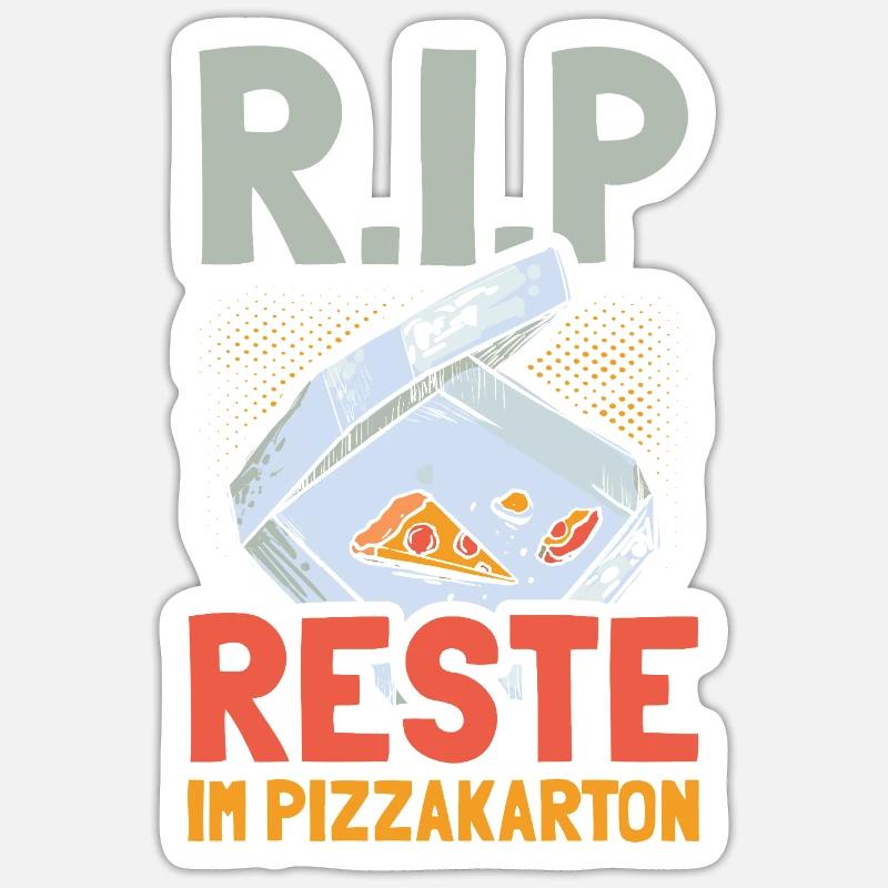 RIP - Reste im Pizzakarton - Sticker Größe S (10 x 10 cm) - Mattweiß