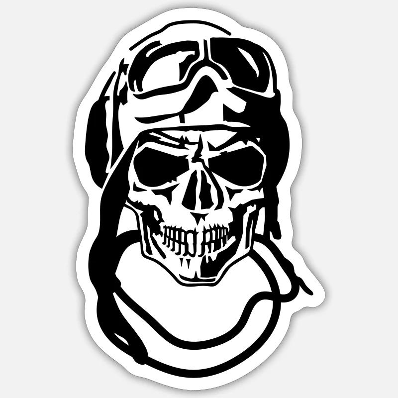 Crâne - Sticker taille S (10 x 10 cm) - blanc mat