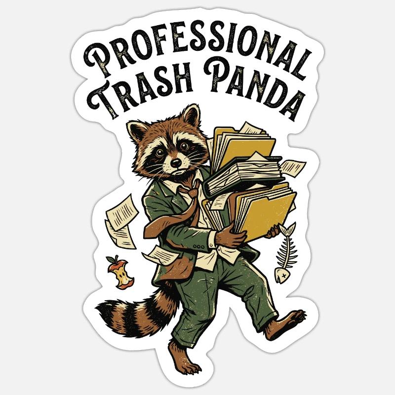 Panda professionnel - Sticker taille S (10 x 10 cm) - blanc mat