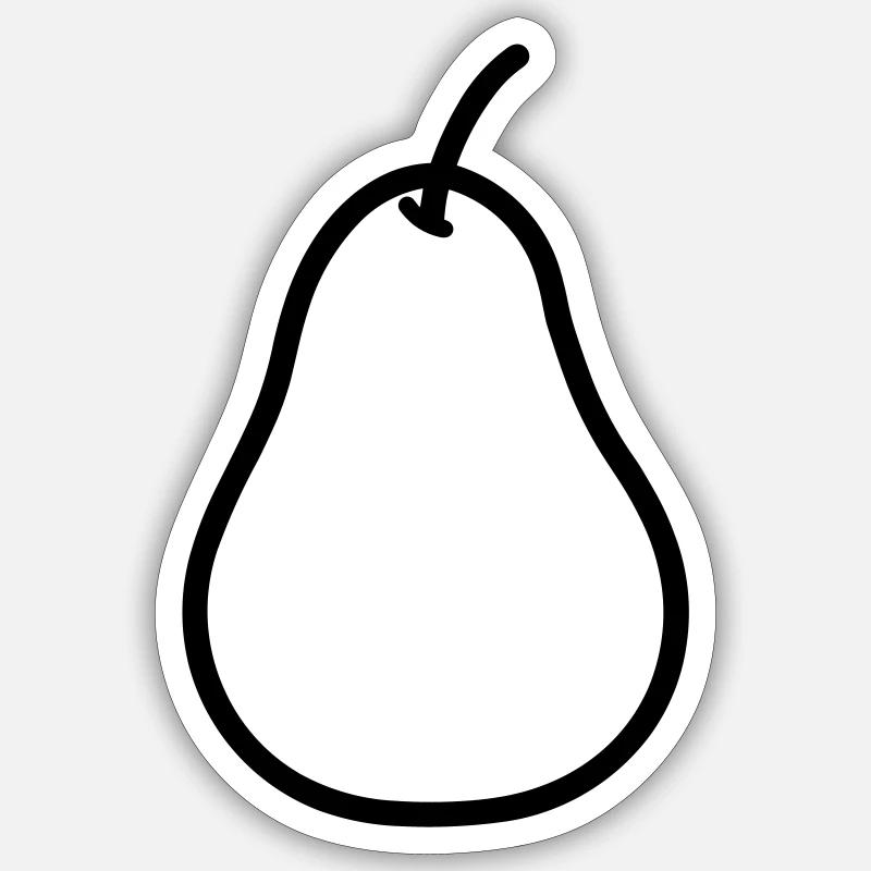 poire - Sticker taille S (10 x 10 cm) - blanc mat