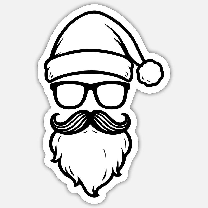 Santa Cool - Sticker size S (10 x 10 cm) - white matte